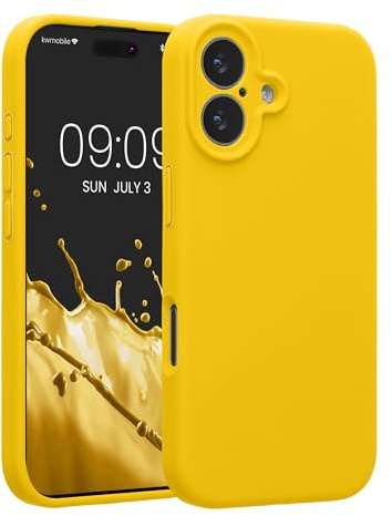 kwmobile Handyhülle kompatibel mit Apple iPhone 17 Hülle - gummierte Handy Case aus Silikon in Strahlend Gelb