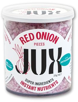 JUX Freeze-Dried Red Onion 2-Pack Bundle | 100% Natural & Nutrient-Rich | Rehydrates Instantly for Cooking, Sauces & Garnishing | Long Shelf Life | Equals 300g of Red Onion | No Additives, Vegan