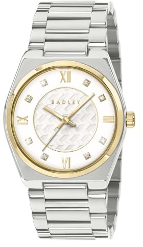 RADLEY Silver Boyfriend Style Gold Plated Bezel Bracelet Watch RY4681