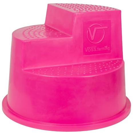 VOSS.farming Aufstiegshilfe 3 Stufen, Steighilfe für Reiter, Pferdezubehör, pink
