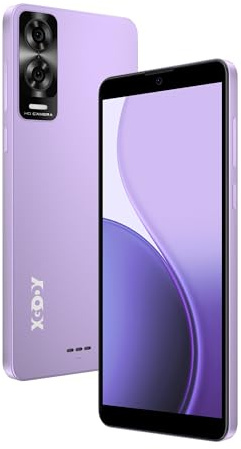 Xgody X33 Smartphone débloqué 4G, 6'' Androïde Téléphone Portable Double SIM, 3 Go+32 Go, microSD 128 Go, Android 15 Octa-Core, Batterie 3500 mAh, Face ID, GPS (Violet)