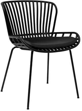 Kick Collection Gartenstuhl Lot - Schwarz - Modern und Hochwertig - Kunststof, gecoat Metall en Pu-Leder - Erhältlich in vielen Farben