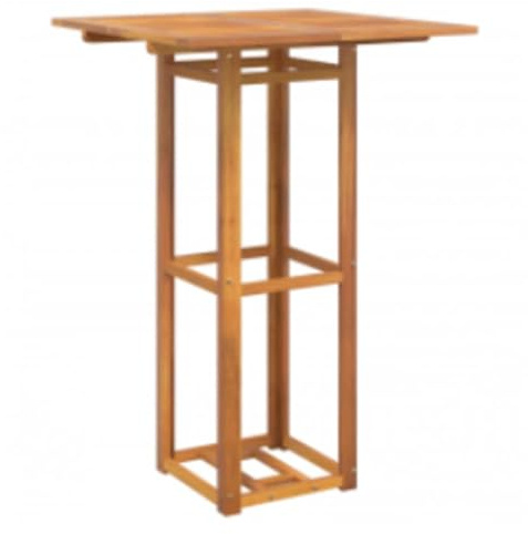 Fengshui Bistrotisch 75x75x110 cm Massivholz Akazie | Latten-Design Tischplatte, stabil und langlebig, für Garten und Terrasse, einfache Montage