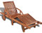 Festnight Verstellbare Sonnenliege Holz Wetterfest mit 2 Rädern, Gartenliege Relaxliege Liegestuhl für Garten Terrasse Schwimmbad, Massivholz Akazie