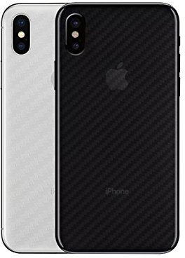 qichenllu Carbon Muster 4 Stück Rückseite Folie kompatibel mit iPhone X,Folie Hinten kompatibel mit iPhone X,Klar Matt Klebefolie Kratzfest Hinten Schutz