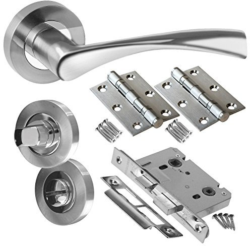 Astrid Chrome Door Handle Set - Bathroom Door Pack