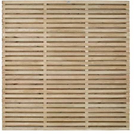 Forest Garden Forest Fence, 6 ft Double Slatted Panel, (Pack of 3)