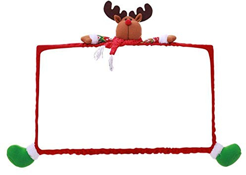 Computer-Monitorabdeckung Weihnachten Deko Bildschirm Schutzhülle Dreidimensionale Cartoon-Dekoration,für Zuhause, Büro(Weihnachtsmann/Rentier/Schneemann)