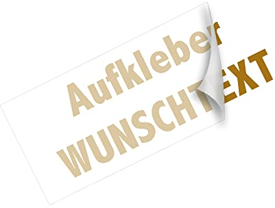 Wunschtext Aufkleber hier selbst gestalten - Länge ab 10cm bis 150cm (930 gold metallic)