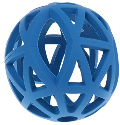 Perfeclan Gitterball aus Gummi für Hunde und Hündchen, 3 Größen auswählbar, Blau - L