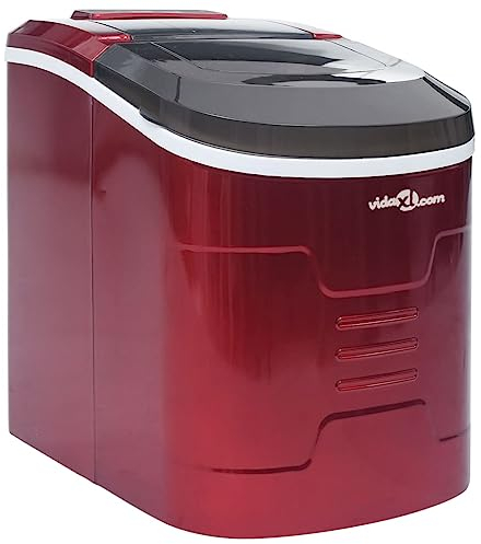 vidaXL Appareil à Glaçons Machine à Glaçons Boisson Glacée Cuisine Bar Bureau Maison Intérieur Affichage LED Rouge 2,4 L 15 kg/24 h