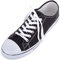 Mens Canvas Lace Up Sporty Outdoor Trainers Sneakers Plimsolls with Rubber Toe Cap - Black - UK 11 / EU 45