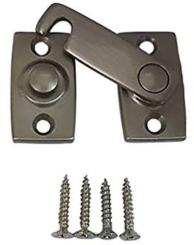 QCAA Solid Brass Shutter Bar/Door Latch, 7/8 x 2-3/32, Satin Nickel, 1 Pack, Made in Taiwan