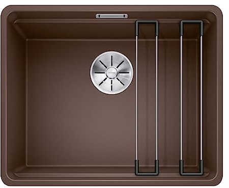 BLANCO ETAGON 500-F | Granitspüle aus SILGRANIT cafe | [52,7x42,7x21,2 cm] | für 60 cm breite Unterschränke | Systemkonzept mit vielseitig verwendbaren ETAGON-Schienen
