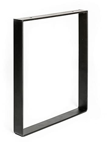 REI Pied pour Meubles, Tables et Bars Rectangle à Visser Acier Mat Noir, 38,5 cm
