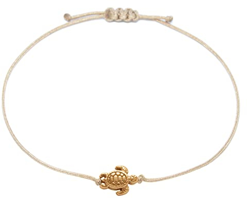 Selfmade Jewelry Armband Damen Schildkröte Handgemachtes Makramee-Armbändchen Größenverstellbar Inkl. Geschenk-Verpackung