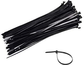 Kabelbinder Schwarz 150mm Klein Kabelbinder Rscolila UV Beständigkeit Nylon Hochleistungs Kabelbinder 60N/6kg 100 Stück (150mm×3mm, Schwarz), Sujetacables Negro
