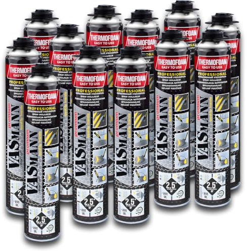 VASmann Mousse Polyuréthane Projetée Lot 12 x 890ml (30m2)