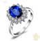 Blauer Saphir-Verlobungsring für Frauen Kate Middleton Crown 925 Sterling Silber Ring