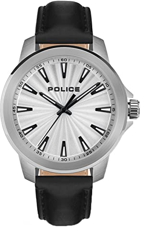 Police Herren Analog Quarz Uhr mit Leder Armband PEWJA2207801