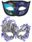 Coddsmz Lot de 2 demi-masques vénitiens pour couple - Masque de Mardi Gras pour Noël, cosplay, Halloween (noir et bleu-04)