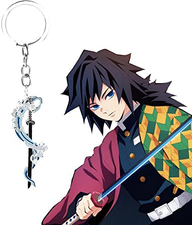 Pure Print Cut Lot de 5 porte-clés Demon Slayer : 5 motifs uniques, épées de personnage, 11 cm - Parfait pour les fans d'anime, argenté, 11 cm