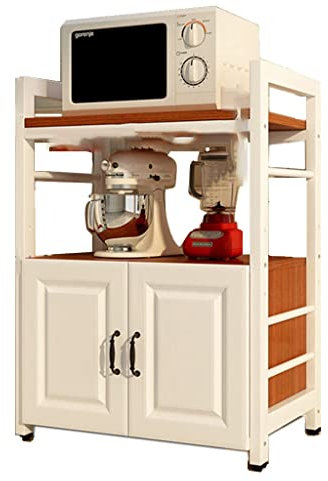 4 Tier Removable Kitchen Storage Rack With Cabinet, Mini Fridge Organizer, Foldable Microwave Oven Stand, for Home, Office, Restaurant, Hotel (Color : White c, Size : 70 * 40 * 90cm)