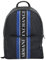 Armani Exchange Herren AX Logo-Streifen Rucksack, Schwarz/Weinberg-Wein, Schwarz/Weinberg, Regular