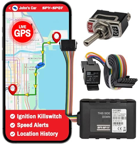 Spy Spot GV53MG Hardwire 4G GPS Tracker with Kill Switch, Starter Disable GPS Tracking, Rental Car Companies, Turo, Fleets Battery Operated