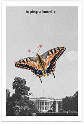 MJKO CD-Einband To Pimp A Butterfly, Leinwand-Poster, Schlafzimmer, Dekoration, Sport, Landschaft, Büro, Raumdekoration, Geschenk, ohne Rahmen, 40 x 60 cm