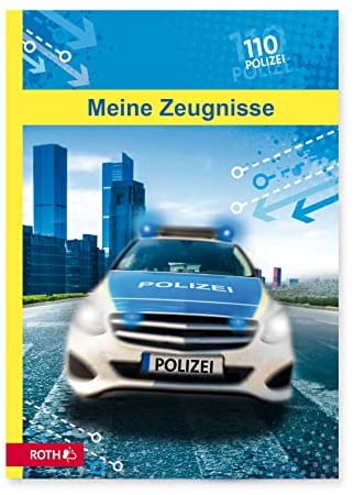 ROTH Zeugnismappe Polizei 110 - mit 10 A4 Klarsichthüllen, dokumentenecht, Dokumentenmappe