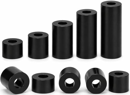 Black Nylon Spacers Plastic Standoff Washers (Pack of 10) (M5 / 5mm, 20mm)
