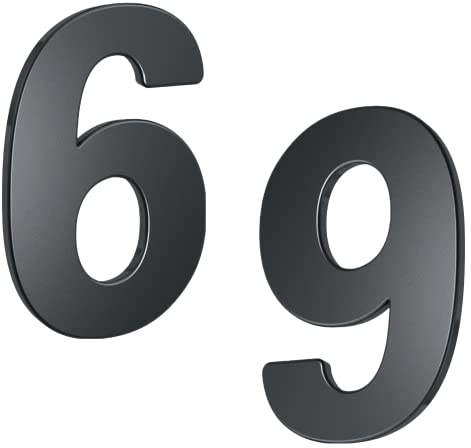 BASI Numero civico in acciaio antracite | numeri 0-9 | lettere a) - c) | materiale di fissaggio incluso | numero 6-9