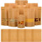 Sachet Kraft Alimentaire,Sachet Craft,Sachet Kraft Zip,Emballage Alimentaire,S'appliquent aux Noix,grains de café,feuilles de thé,épices,etc.(15x24cm 50pièce)