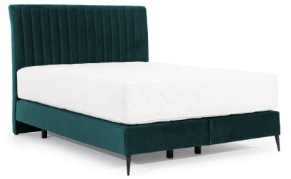 ALTDECOR Boxspringbett mit H3-Matratze (30 cm hoch) mit Multipocket-Feder + Bonellfederung, Polsterbett mit Kopfteil BASALIC - 140x200 - Petrol - Lukso 39