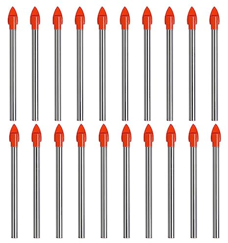 Foret Carrelage 6mm TIMESETL Foret à Percer Le Verre 20Pcs Foret Verre Revêtement en Titane, Meche Carrelage 6 mm Foret Carbure de Tungstene Carrelage pour Forage Carrelage, Verre, Ceramique et Bois