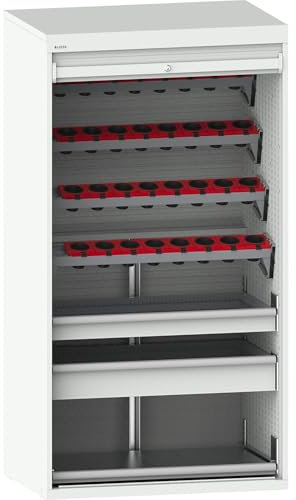 Lista | CNC-Schrank mit Rollladen | 7 Ebenen | 32 Halter ISO-SK 50 | lichtgrau RAL 7035