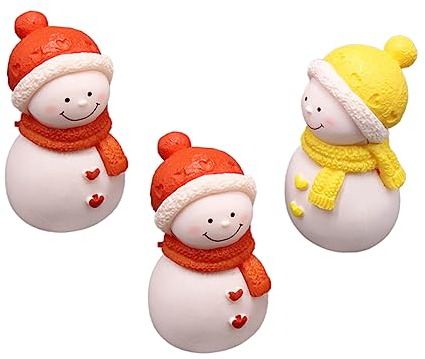 NOLITOY 3stücke Weihnachts-schneemann Figuren Mit Mütze Dekorative Mini-schneemänner Für Winterfestlichkeiten Kreative Weihnachtsdeko Für Zuhause Und Partys Zufällige Designs