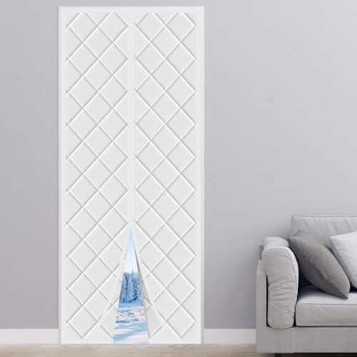 Homealexa Magnetic Thermal Insulated Door Curtain,Thermal Door Cover Sturdy Thickened Tear-Proof, Windproof Insulated Door Curtain Soundproof for Living Room
