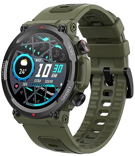 Militär Smartwatch Herren mit Telefonfunktion Sportuhren Wasserdicht Robuste Smartwatches Gesundheitsuhr Blutdruckmessung Sportuhr Outdoor Tactical Watch Military Schrittzähler Uhr Laufuhr Fitnessuhr