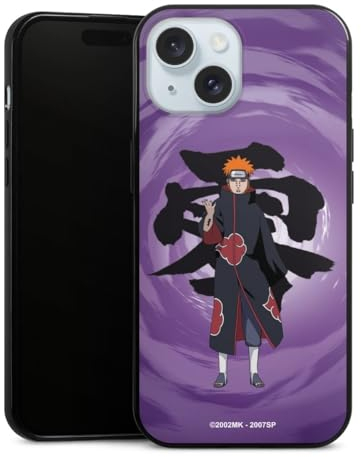 DeinDesign Slim Case extra dünn kompatibel mit Apple iPhone 15 Silikon Handyhülle schwarz Hülle Pain Naruto Shippuden Akatsuki