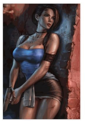 FrySky Resident Evil Jill Valentine HD Poster Leinwand Poster Wandkunst Dekor Druck Bild Gemälde für Wohnzimmer Schlafzimmer Dekoration ungerahmt 30 x 45 cm
