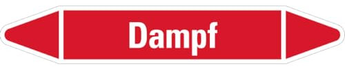 Dreifke® Aufkleber I RKZ-Etikett Dampf, rot/weiß, für Ø 60-90mm, 310x52mm, 3 Stück