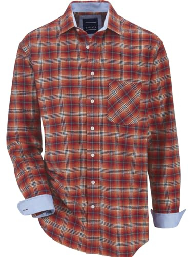 BABISTA Herren Flanellhemd Floreverti | stylisches Karohemd aus Flanell mit Kentkragen und Brusttasche, warmes Hemd mit weichem Griff, 100% Baumwolle