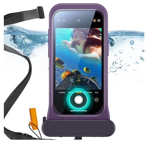 ESR Waterproof Phone Pouch for iPhone 13 Pro / 14 Pro / 15 Pro, Underwater Touch Sensitivity, IPX8 Floating Waterproof Cellphone Case with Lanyard, Dry Bag for Snorkeling, Purple