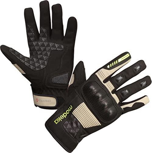 Modeka Fuego Motorradhandschuhe für Damen (Schwarz/Sand,XS)