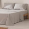 Juego de sábanas Cama 120 x 190/200, 100% Algodón, 3 Piezas, Transpirable, Suaves, Color Gris Claro