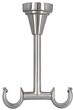 HDTL Zubehör für Gardinenstangen Ø 16mm Edelstahl Optik Ø 16/16mm Deckenhalter