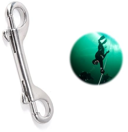 Helweet Doppio End Gancio per Immersione, Doppia estremità Clip Gancio, Moschettone a Scatto Gancio, Moschettone da Immersione, per Campeggio Familiare All'aperto, Portachiavi, Cani, 115mm