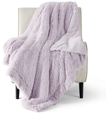BEDSURE Kuscheldecke - Flauschig Decke, Warm Sherpa Sofadecke, Dicke Felldecke, Couchdecke, Flauschige Kunstfelldecke, Wohndecke für Couch, Lila, 130x150 cm